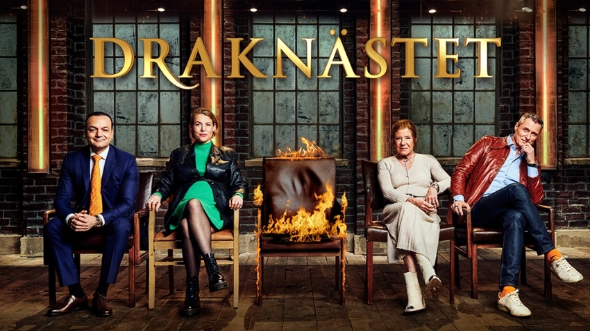 Drakarna Shervin Razani, Sara Wimmercranz, Lena Apler och Jonas Tellander i SVT:s tv-program Draknästet.