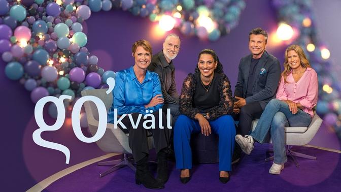 Programledarna för Go'kväll i deras studio