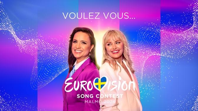 etra Mede och Malin Åkerman är programledare för Eurovision Song Contest 2024